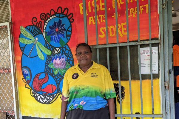 Programs-Kowanyama - Charmaine Lawrence Outside Store